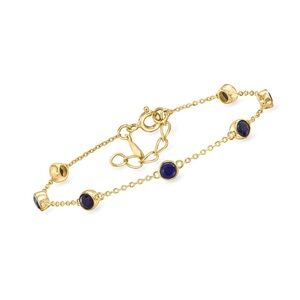 18k Sapphire Station Bezel Bracelet